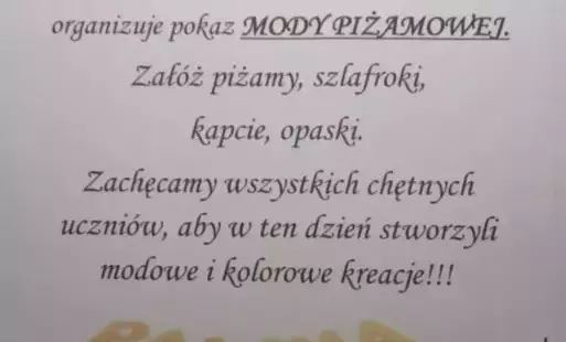 Zdjęcie do Dzień piżamy